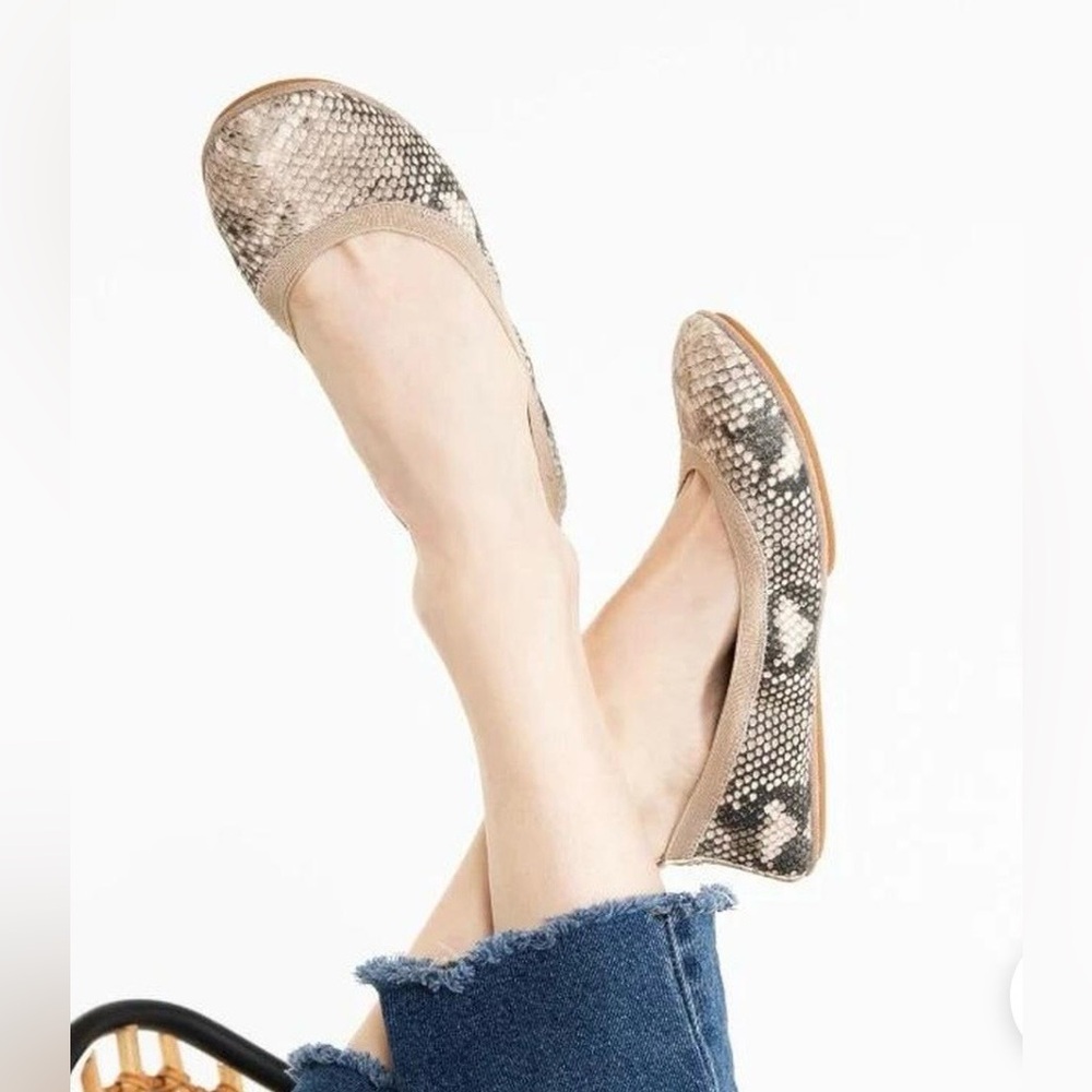 Bacio 61 Snakeskin Print Ballet Flats